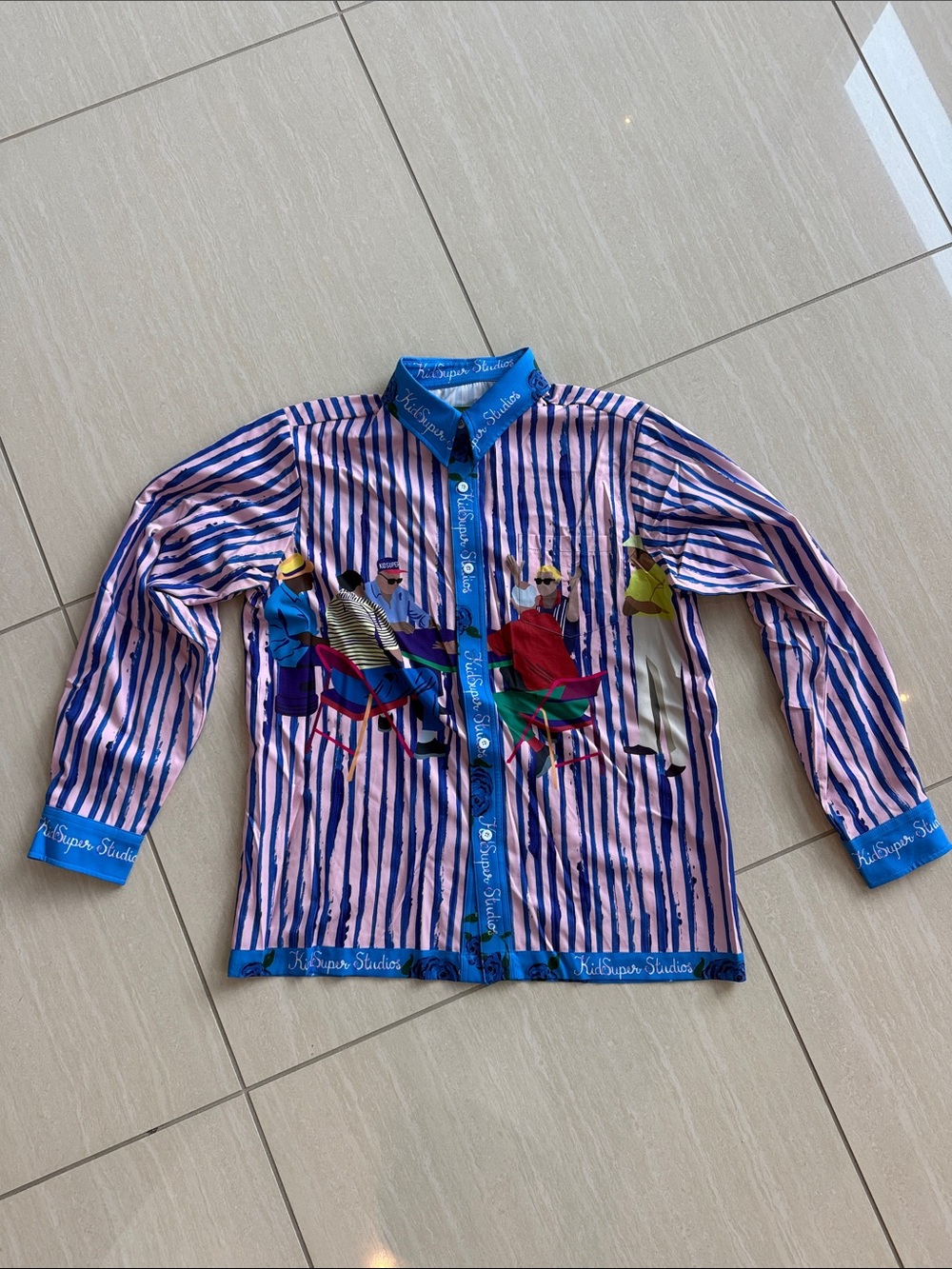 KidSuper Studios Pink & Blue Striped Casual Button-Down Shirt